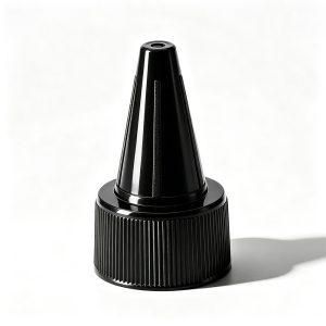 24/410 black twist top cap made from PP plastic