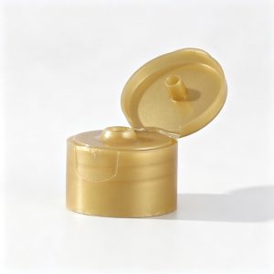 Gold PP flip top closure with 24/410 neck finish for cosmetic bottles