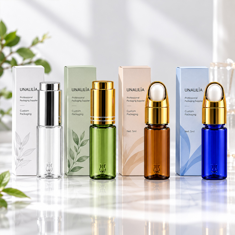 20ml PET essential oil dropper bottle with dropper closure and packaging box for serum beauty oil and skincare products