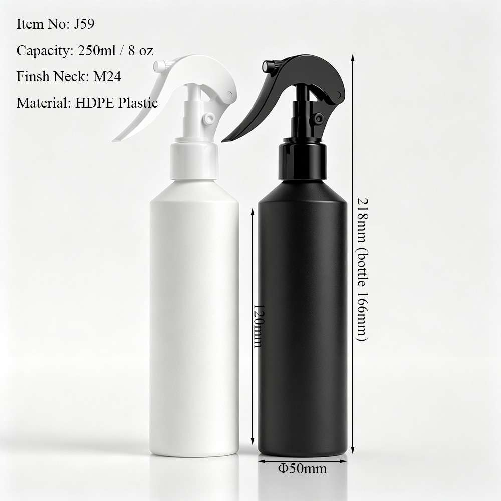 250ml 8 oz HDPE slant shoulder trigger spray bottle dimensions with 24/410 neck finish
