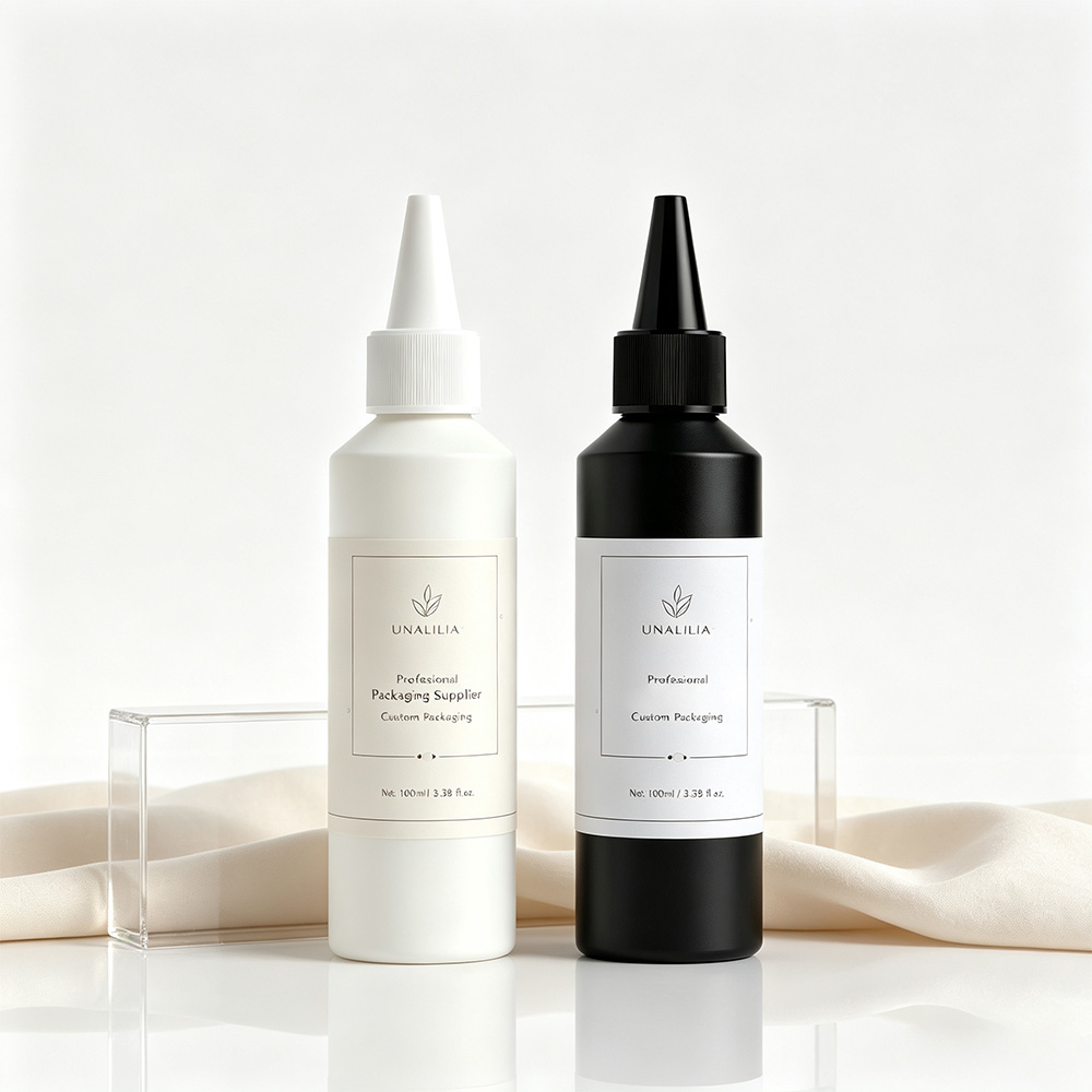 Custom label 100ml slant shoulder applicator bottle for private label hair care and salon packaging
