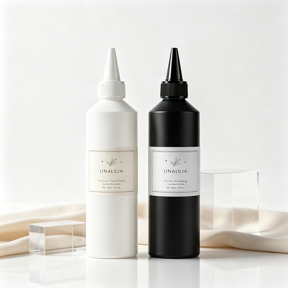 Custom label 250ml slant shoulder applicator bottle for private label hair care and salon packaging