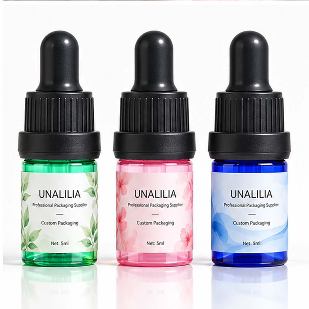 Custom label 5ml PET dropper bottle for private label serum beauty oil and skincare packaging