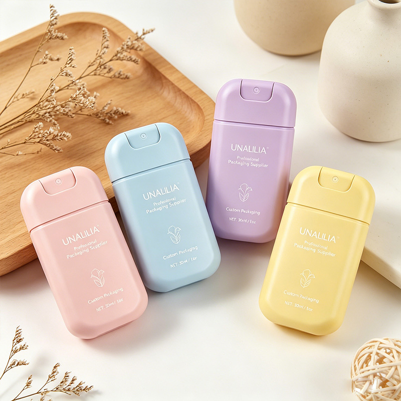 Custom printed 30ml credit card fine mist spray bottle for branded beauty personal care and travel-size packaging