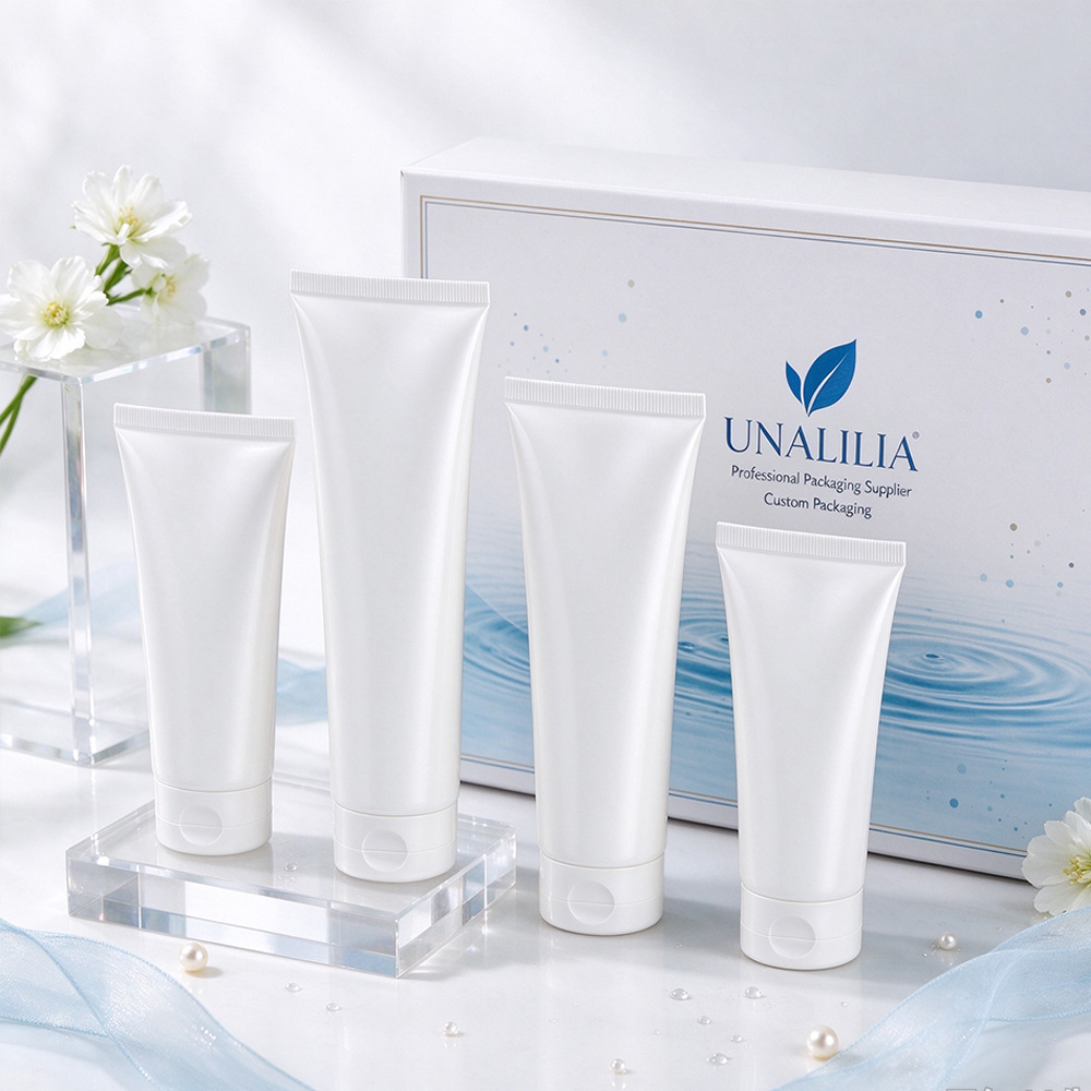 50ml 60ml 100ml and 120ml PE plastic cosmetic squeeze tubes with flip top caps and packaging boxes