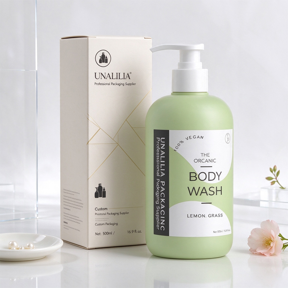 Custom printed 500ml soft touch HDPE Boston round bottle with lotion pump for branded skincare packaging
